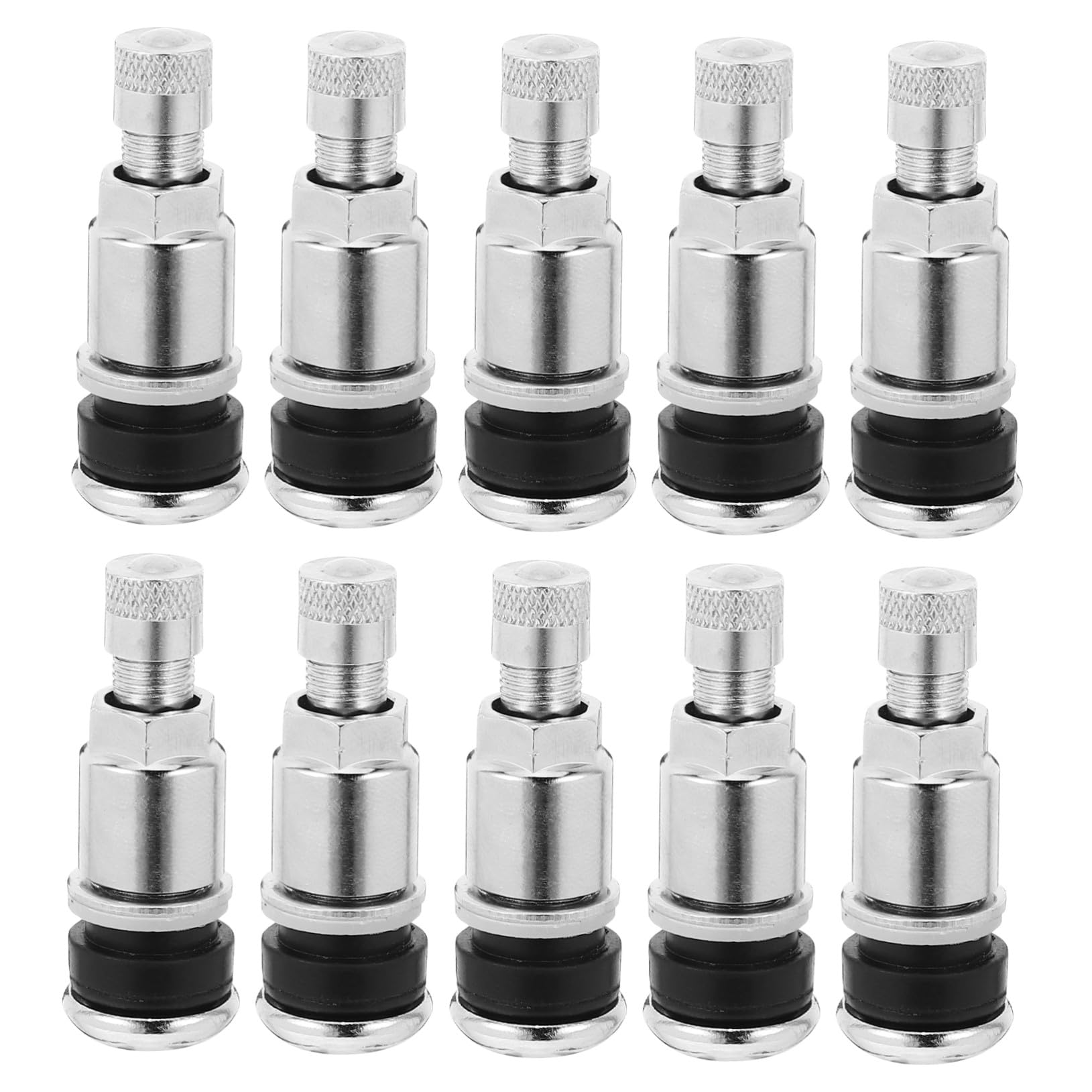 Tiges de Valve pour Voiture 10 Pièces en Acier 45 Argenté