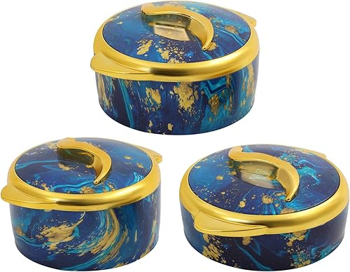 Cacerola aislada con tapa, 3 piezas, cuencos térmicos para mantener la comida calientefría, calentador de acero inoxidable para Roti, ensalada,