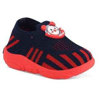 HOOH-Now comfort in Fashion Unisex-Child Walking Shoes With Whistle Sound, Slip-On Knit Breathable Upto 0 To 24 Months (Blue Red, Uk Footwear Size System, Toddler, Age Range, Medium, 18 & 24 Months)