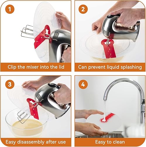 Miniatura 5 de Cubierta contra salpicaduras de 12 pulgadas, protector contra salpicaduras de huevo, batidor de huevos, tapa de tazón de huevo, protector de