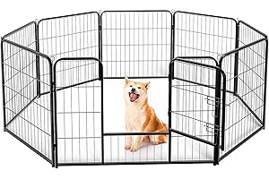 Sweetcrispy Outdoor Pet Fence with Gate: Safe Haven for Your Furry Friend