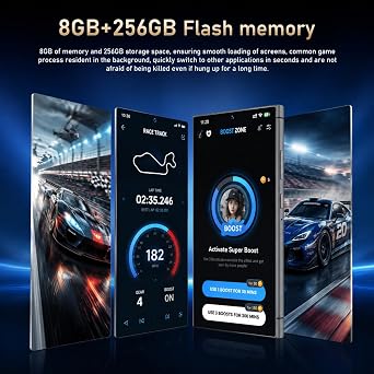 C24 Ultra Unlocked Smartphone, 8GB+256GB Cell Phone(Gold)
