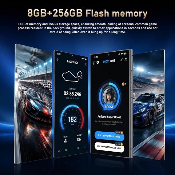 C24 Ultra Unlocked Smartphone, 8GB+256GB Cell Phone(Gold)
