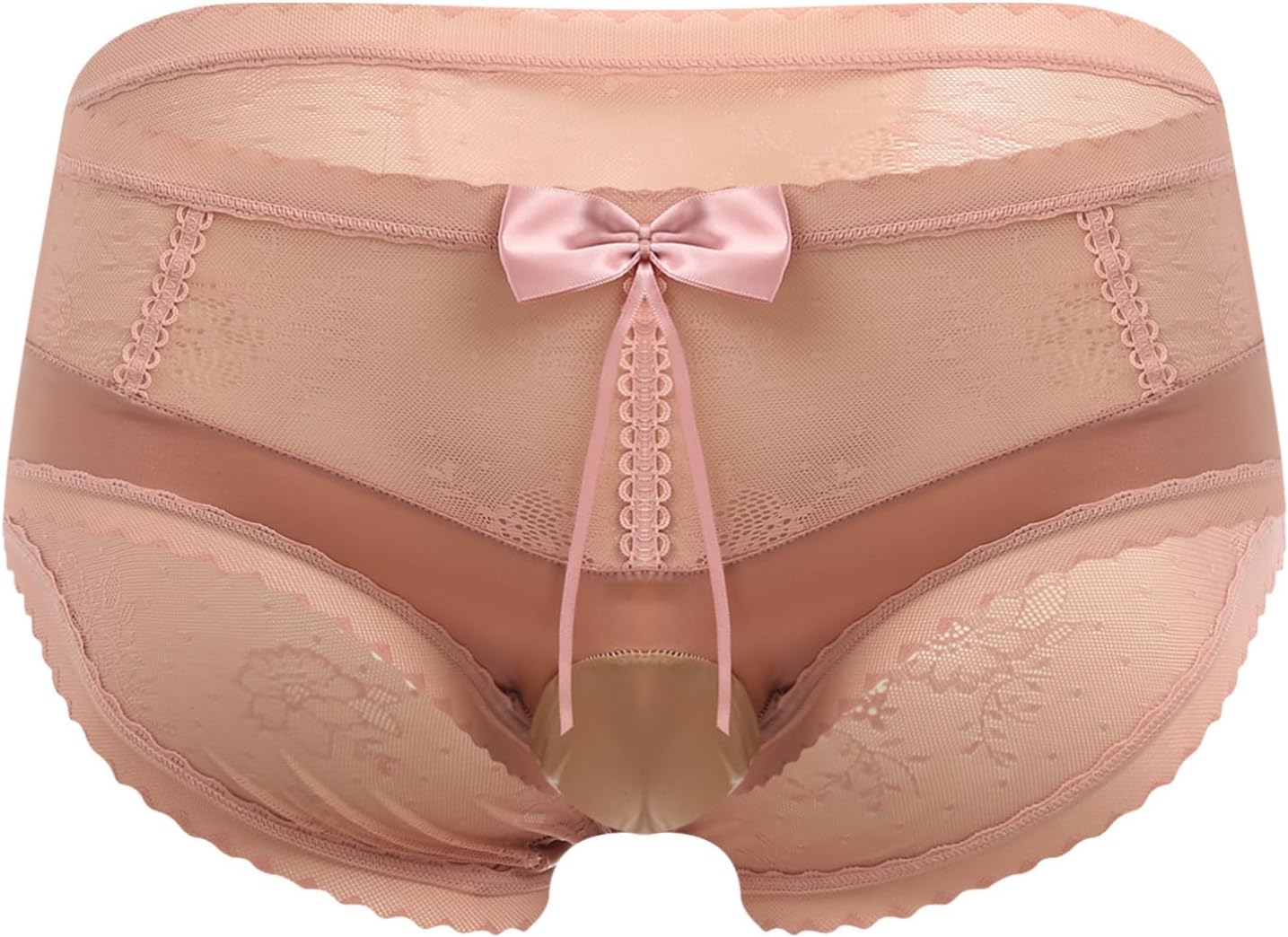 Agoky Adult Sissy Lingerie for Men Bulge Pouch Bikini Briefs Panties See Through Cute Sheer Underwear