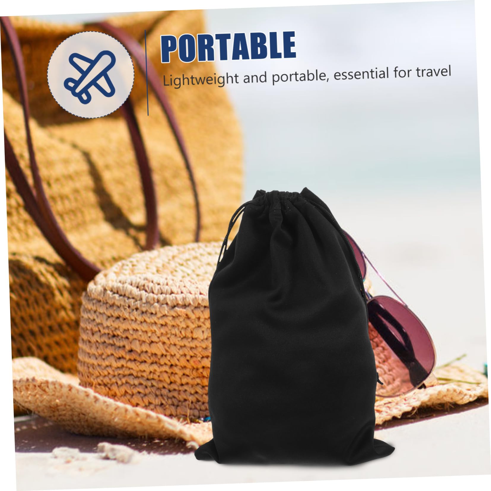 VANZACK Lot de 10 Pochettes pour Lunettes De Ski 25x14 Cm en Microfibre Noire, Étuis De Rangement Légers à Cordon De Serrage, Protection Antirayures pour Lentilles, pour Voyage Et Sports D’Hiver