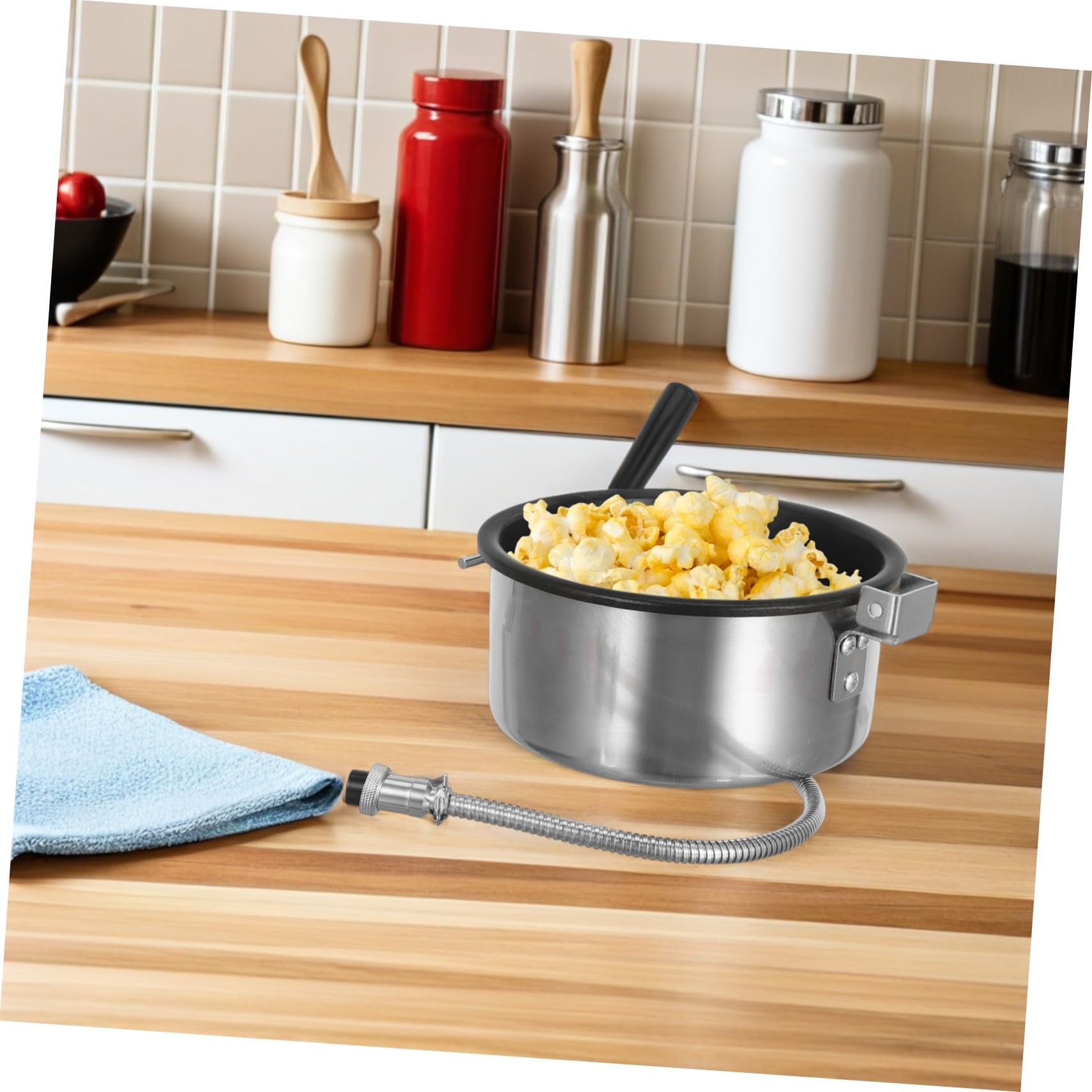 Ersatz Popcorntopf 8 Oz aus Edelstahl und Aluminium mit Antihaftbeschichtung für Popcornmaschinen Zubehör für Familienfilmabende und Kleine Küchen