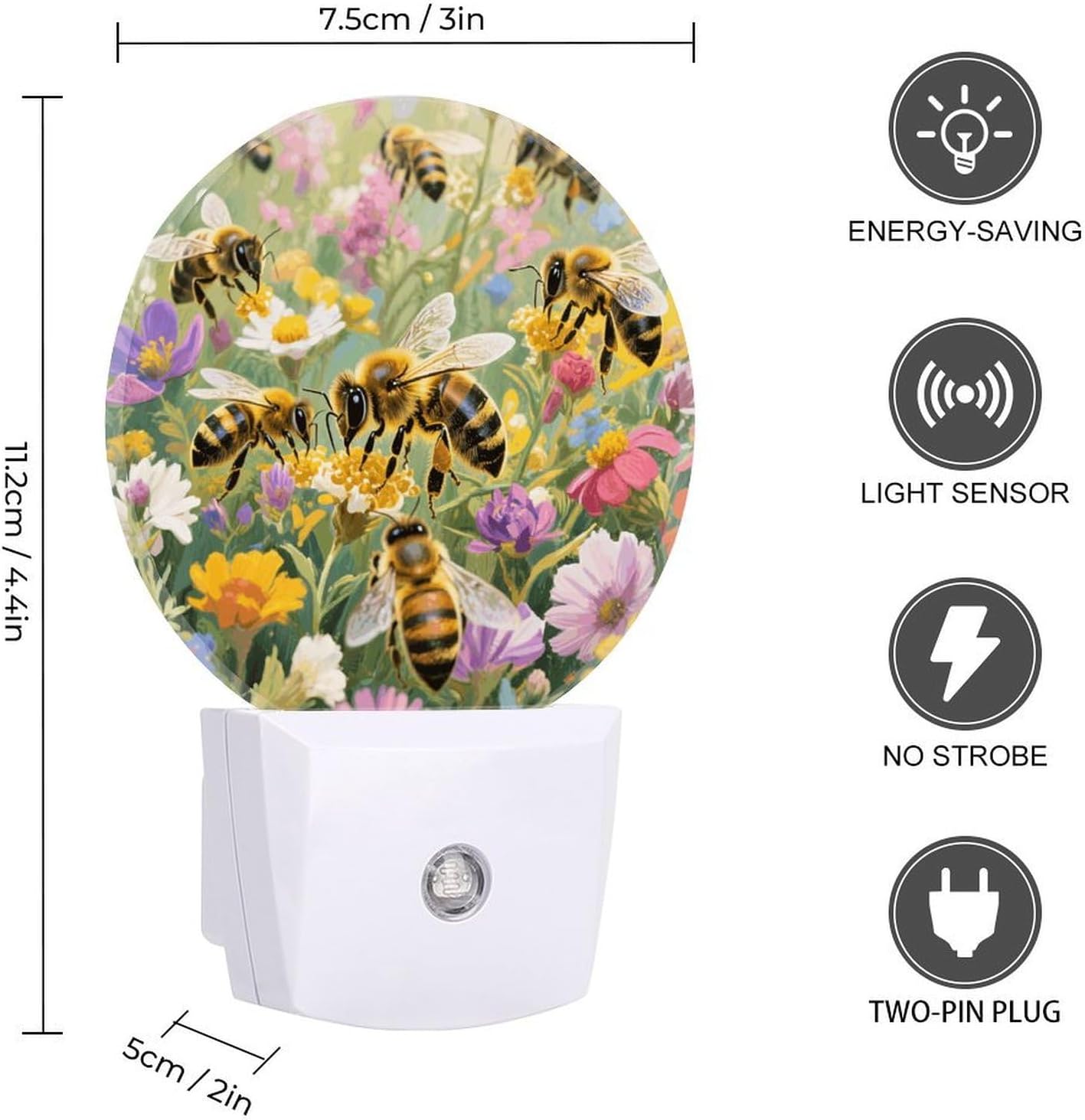 Bees Plug-in LED Nightlight Wall Night Light image 2