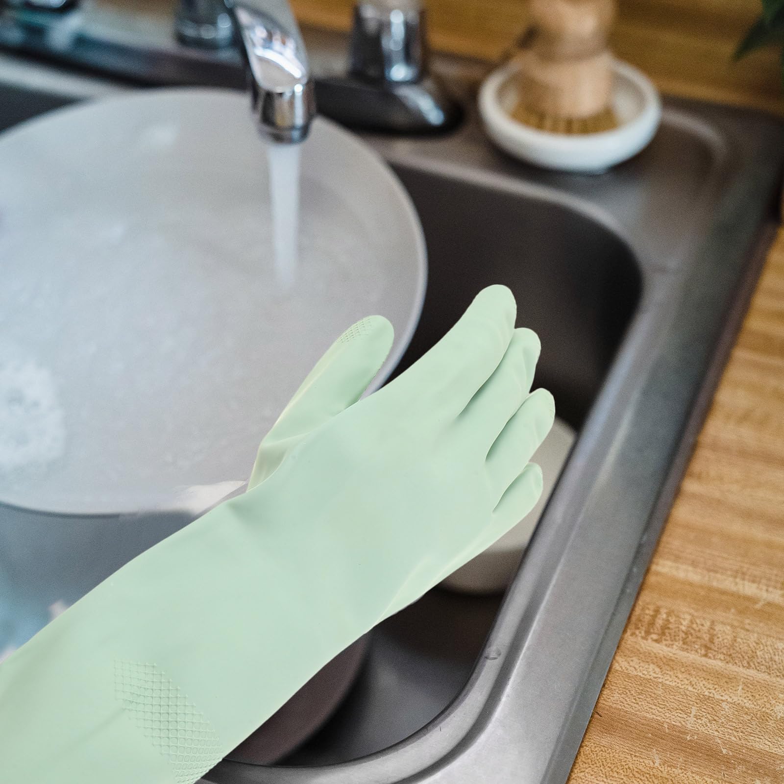 Yardwe 4 Paia di Guanti per Lavare i Piatti in Cucina - Guanti Impermeabili per la Pulizia della casa - per la Pulizia delle Ciotole - da Cucina in Lattice riutilizzabili