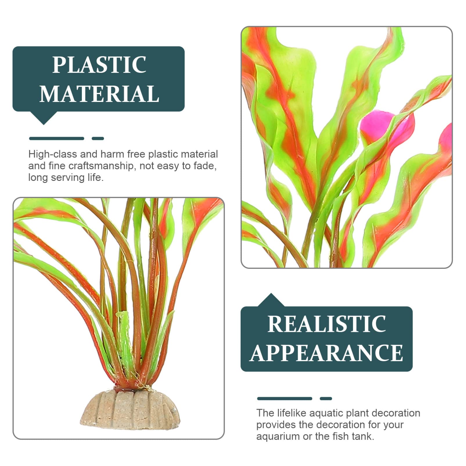 Sosoport 3 Ensembles Aménagement Paysager D'aquarium Réservoirs Bocal À Poisson Étang Décoration Terrarium Décoration Aquarium Plantes D'aquarium Décors D'aquarium Plastique 16 Pièces * 3