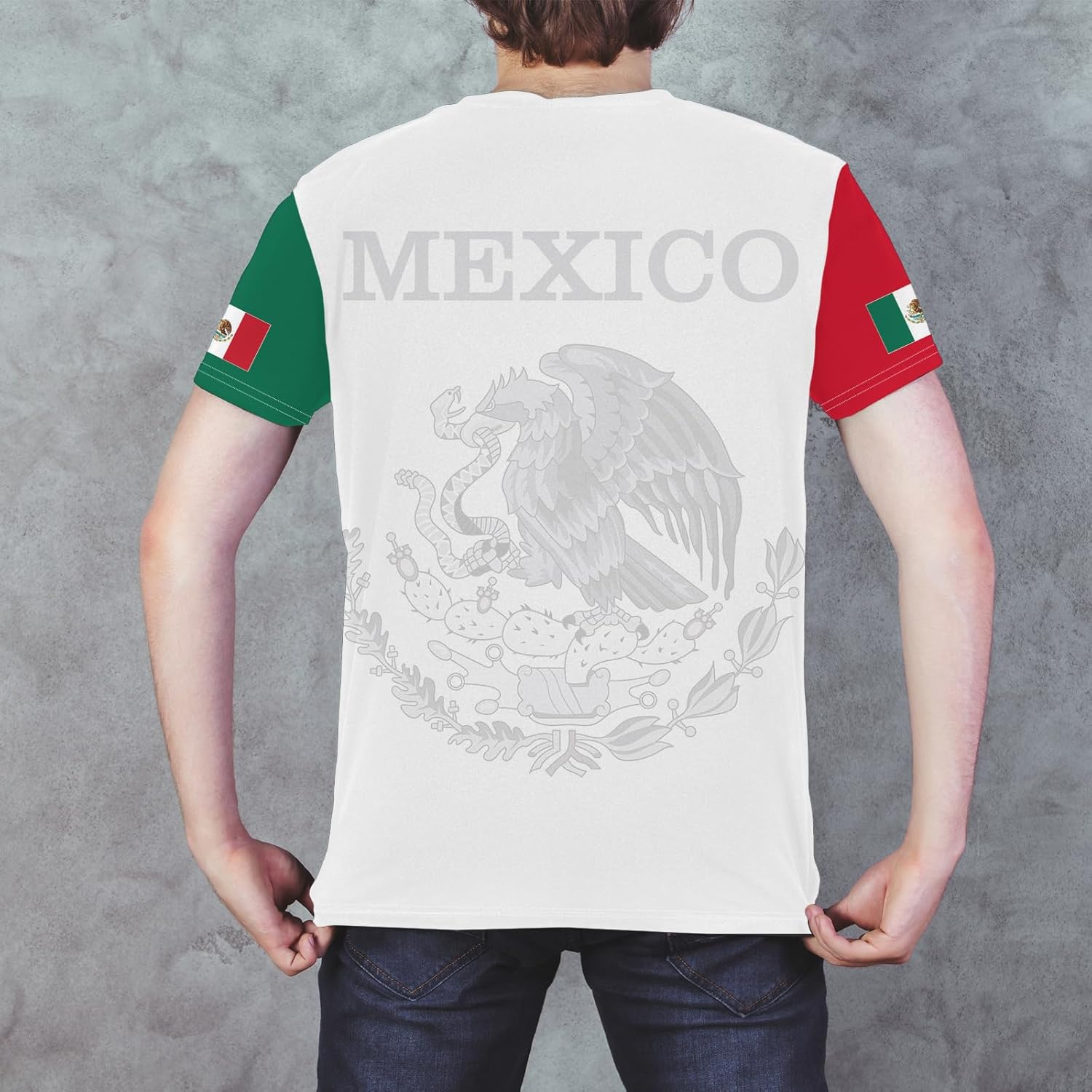 Mexico T-Shirt Mexican Flag Shirt Unisex Round Neck Short Sleeve 3D T-Shirt Top - Image 4