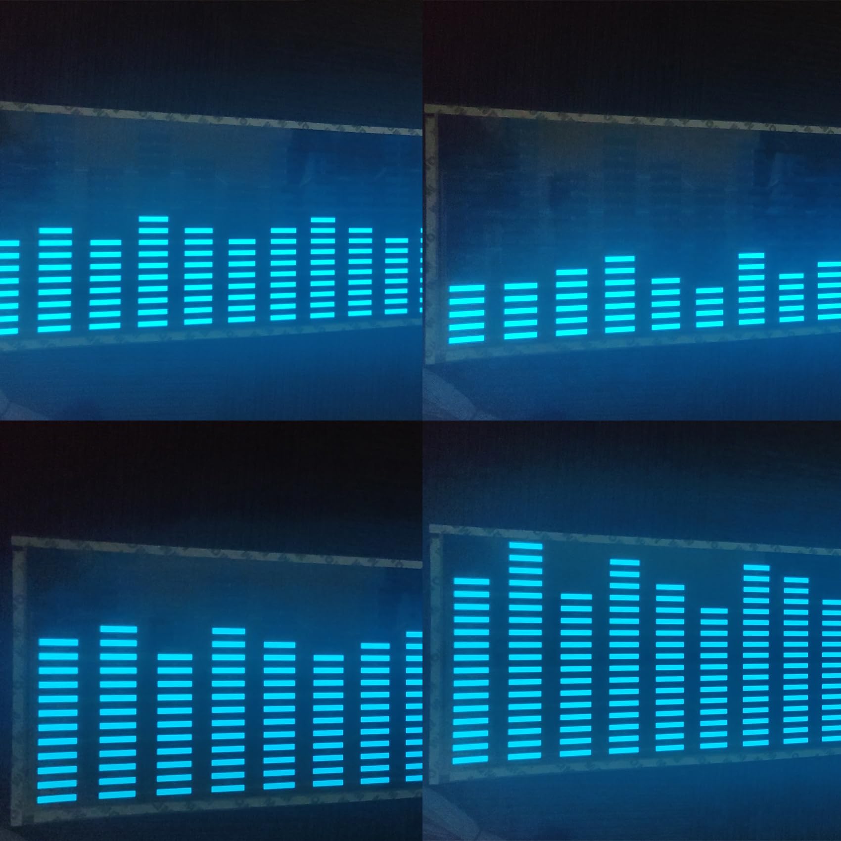 keeda Czujnik aktywacji dźwięku, muzyka, naklejka samochodowa, korektor światła LED, światło LED, dźwięk, rytm głosu, 90 x 10 cm, niebieska