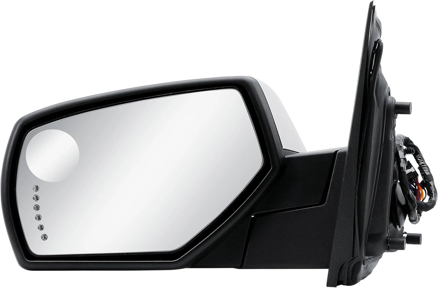 Driver Left Side Door Mirror Power and Heated Glass with Turn Signal Arrow with Menory and Chrome Back Cover Power Folding for 2014-2019 Chevrolet Silverado GMC Sierra 1500 2500 3500