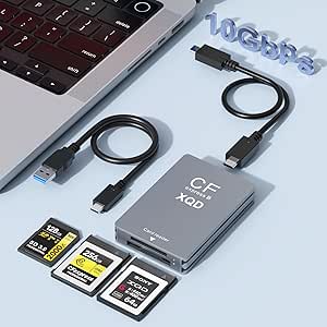 3-in-1 CFexpress/XQD/SD Card Reader with 10Gbps Speed