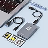 10Gbps CFexpress/XQD/SD Cards Reader 3-in-1 CFexpress Type B Card Readers Adapter XQD/SD Memory Card Reader USB 3.2 Gen 2 Support for Thunderbolt 3/4 Port for Professional Filmmakers Content Creators