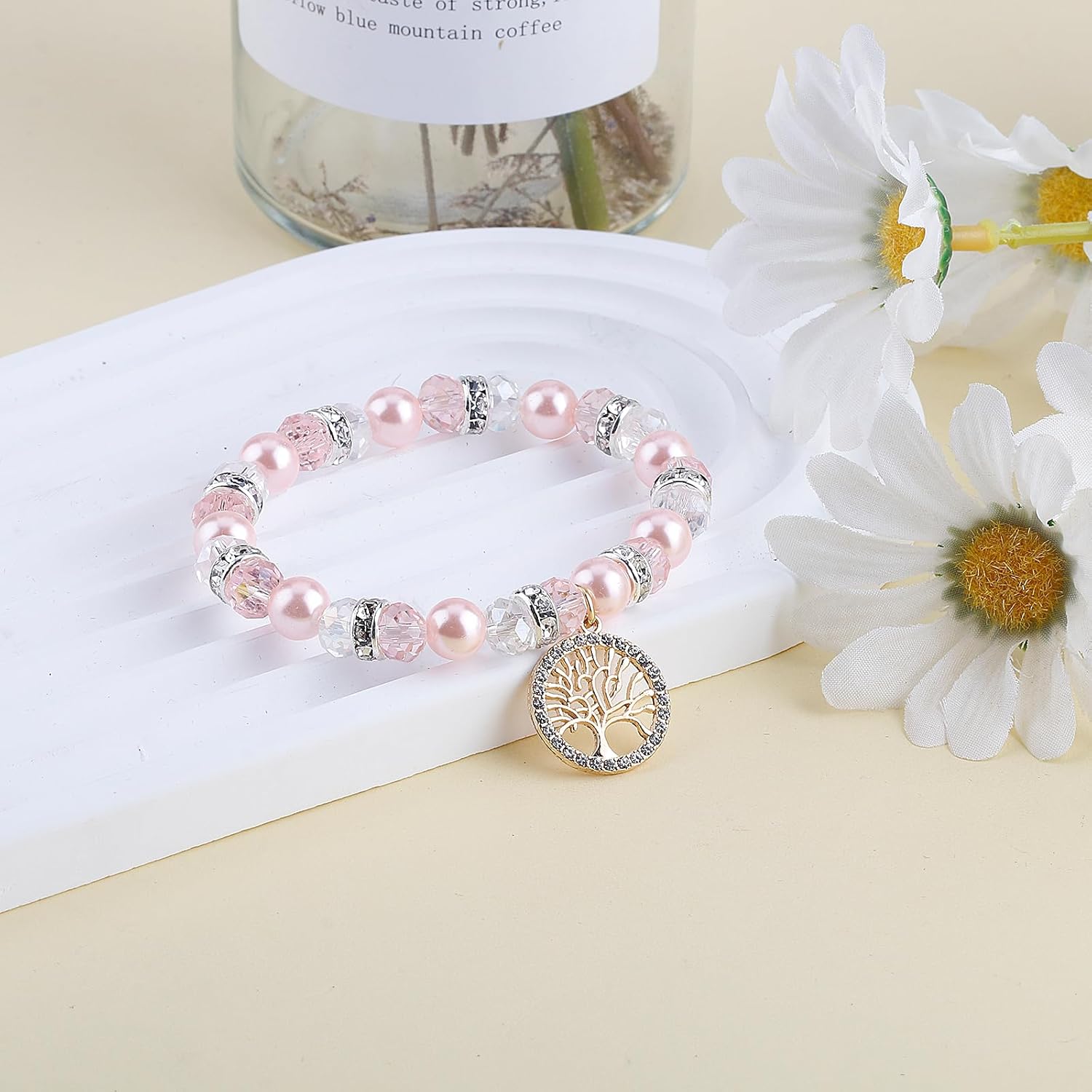 PARTNER Tree of Life Bracelet Mother in Law Gift Christmas Bracelet Jewelry for Mom Tree of Life Gifts for Wife Romantic Natural Stone Beaded Handmade Jewelry for Women Mothers Day Giftsfor Grandma - Image 2