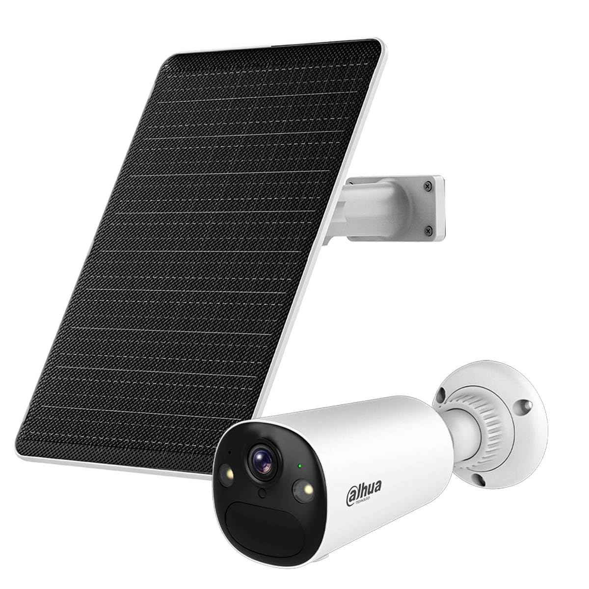 Dahua Apollo Bullet C1 4MP Kit Smart Telecamera di sicurezza Wi-Fi alimentato a batteria Dual Band con AOV, Wi-Fi 6, pannello solare incluso (bianco)