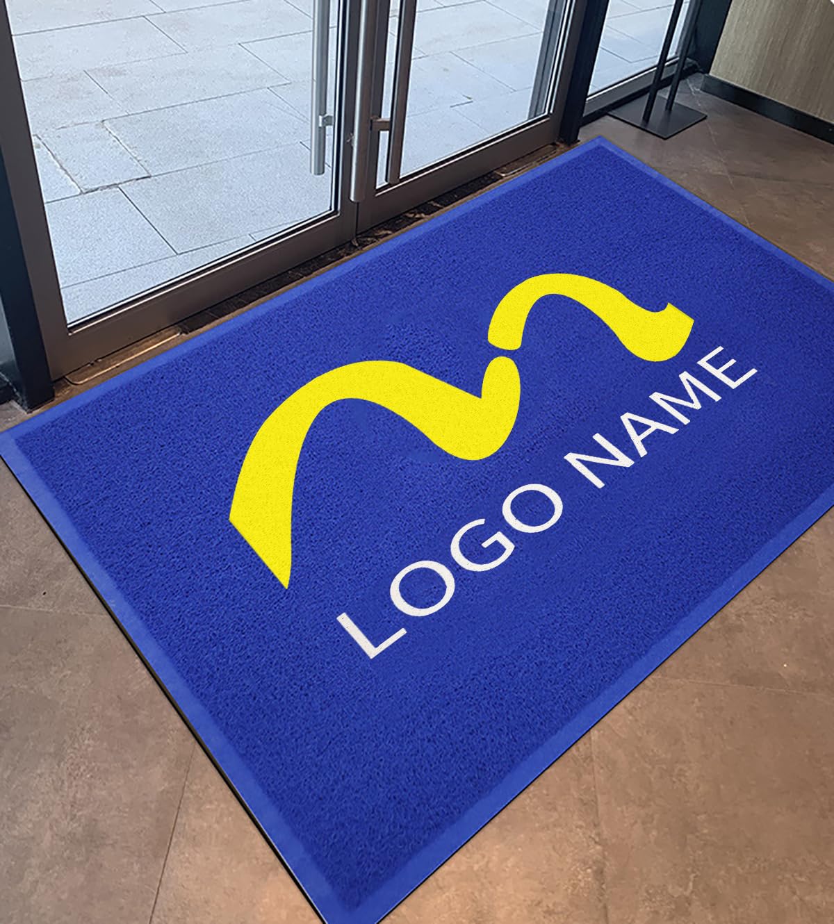 Zerbino Interno Personalizzato con Logo Tappetino Personalizzati Antiscivolo e Lavabile Tappeto d'Ingresso per Cane Ingresso Porta e Corridoio,Grigio