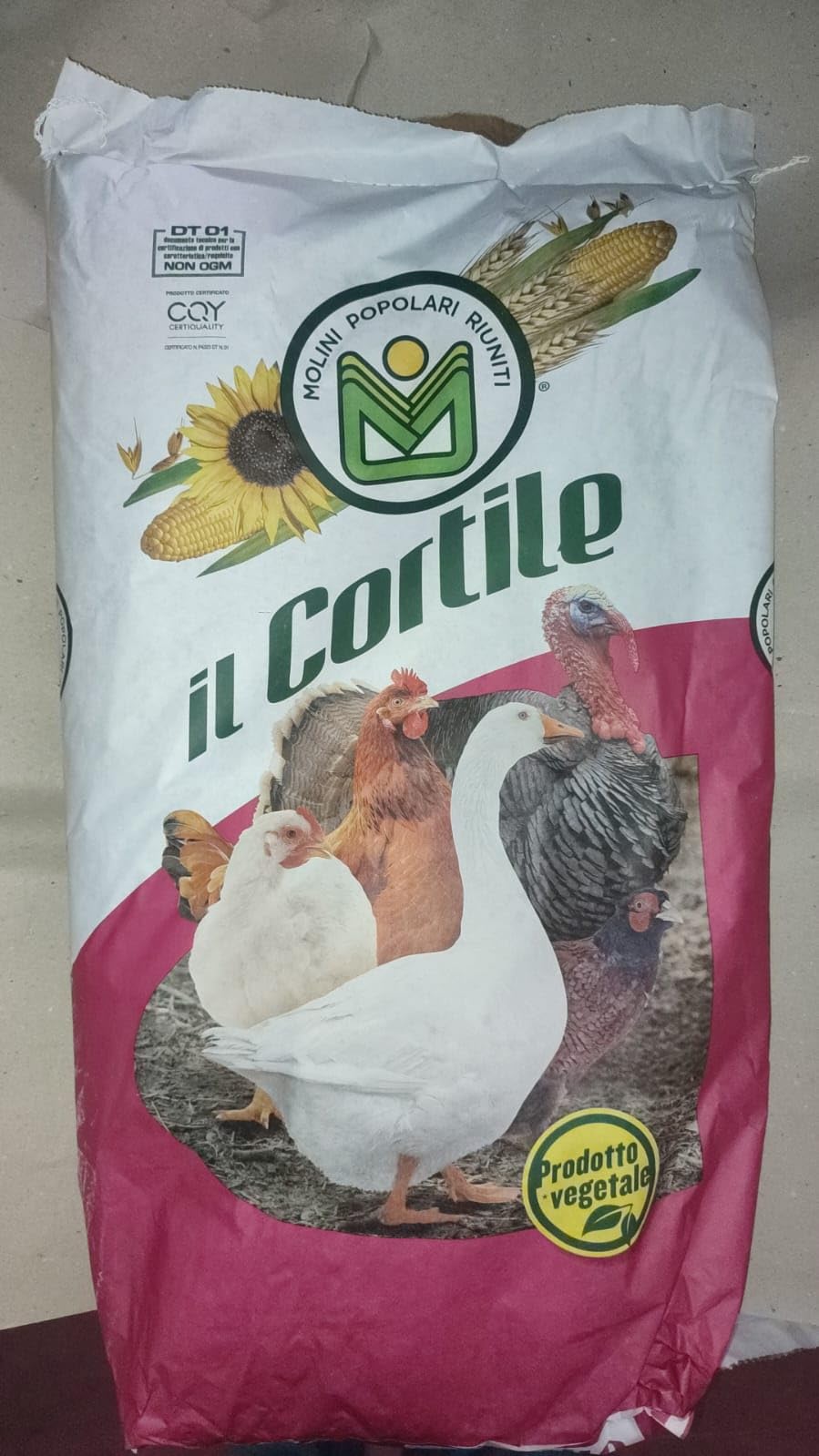 BECCO TUTTO, NO OGM, Mangime più Granaglie per Galline, Polli, Tacchini, Oche e volatili da cortile. 25 Kg