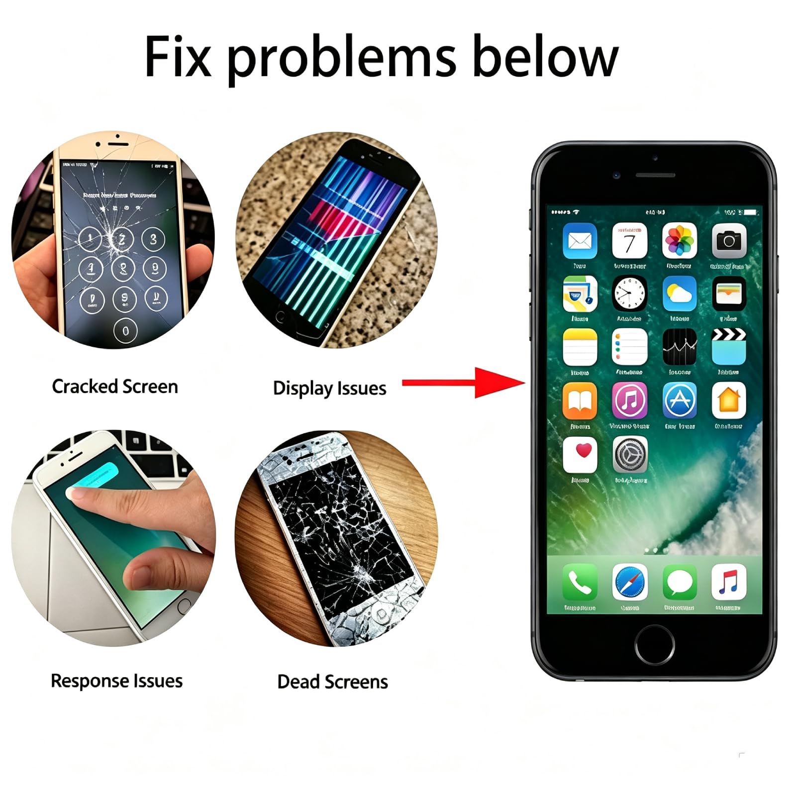 Pantalla de repuesto para iPhone 8 Plus, A1864, A1897, A1898, color