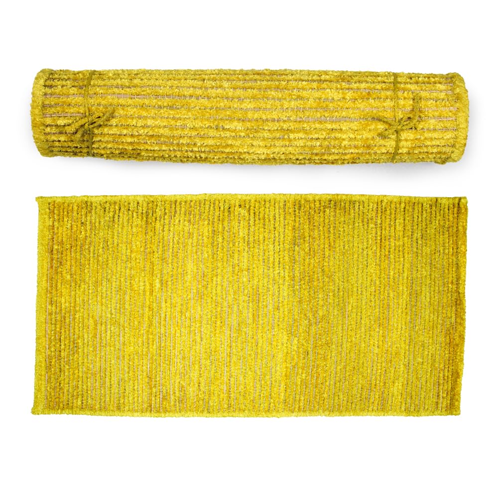 Vedic Vaani Kusha Mat Darbha Asan Aasan Mat for Pooja Yoga and Meditations Yoga Dhyan Meditation Asanam Natural Eco-Friendly Vedic Authentice Yoga Mat (1 Pcs) (Length Is 46 Inch)(Yellow)-image-46