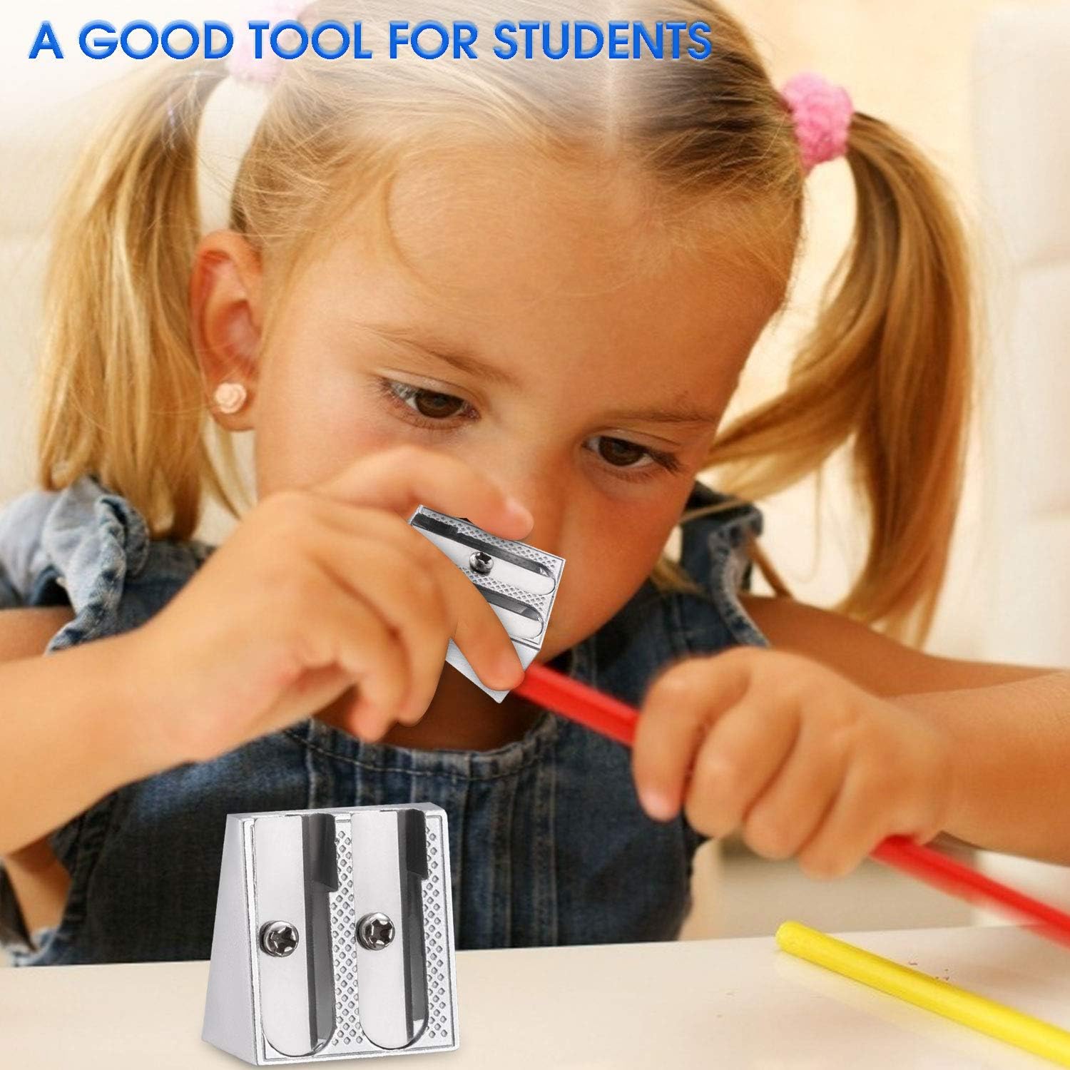 Metal Pencil Sharpener,4PCS High Quality Pencil Sharpener Handheld, Pencil Sharpener Manual, Pencil Sharpener Small,Perfect for Use in Schools,Offices,Homes,Art Projects