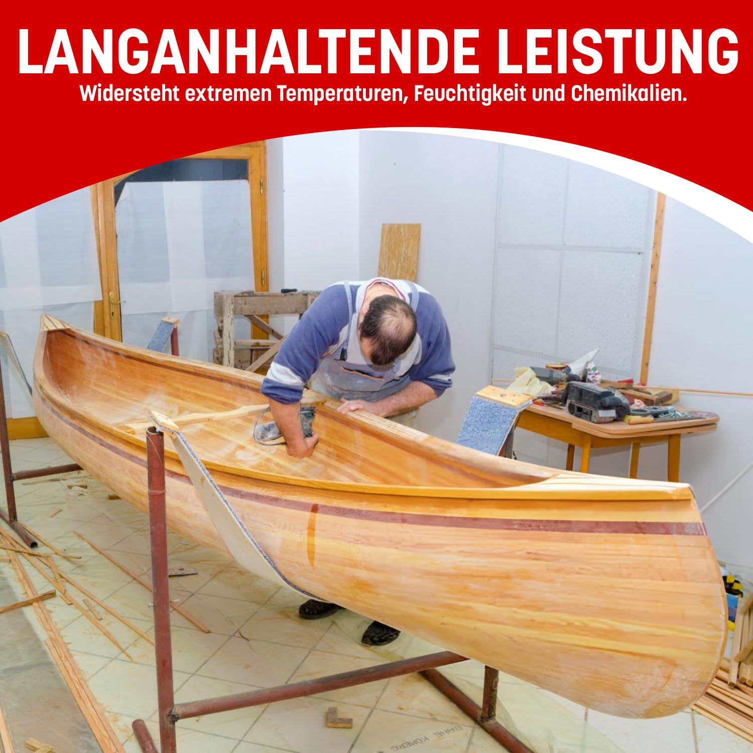 Wolfix Holzleim 500g D4 PUR PU Leim Express wasserfest Holz Stark Holzkleber schnell trocknender Holz-Leim