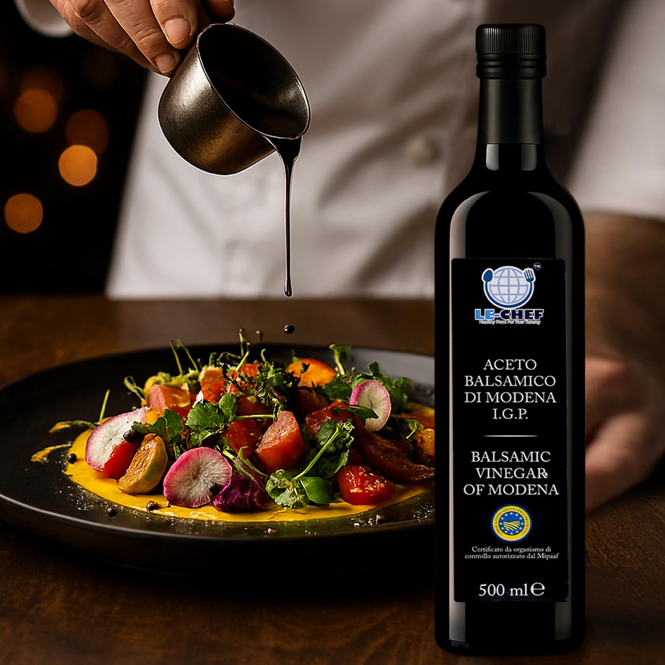 LE-CHEF Balsamic Glaze 250ml | Italian Balsamic Glaze for Salads, Pasta, Pizza & Gourmet Cooking | Rich, Sweet–Tangy Finishing Glaze for Drizzling & Plating - Image 4 thumbnail