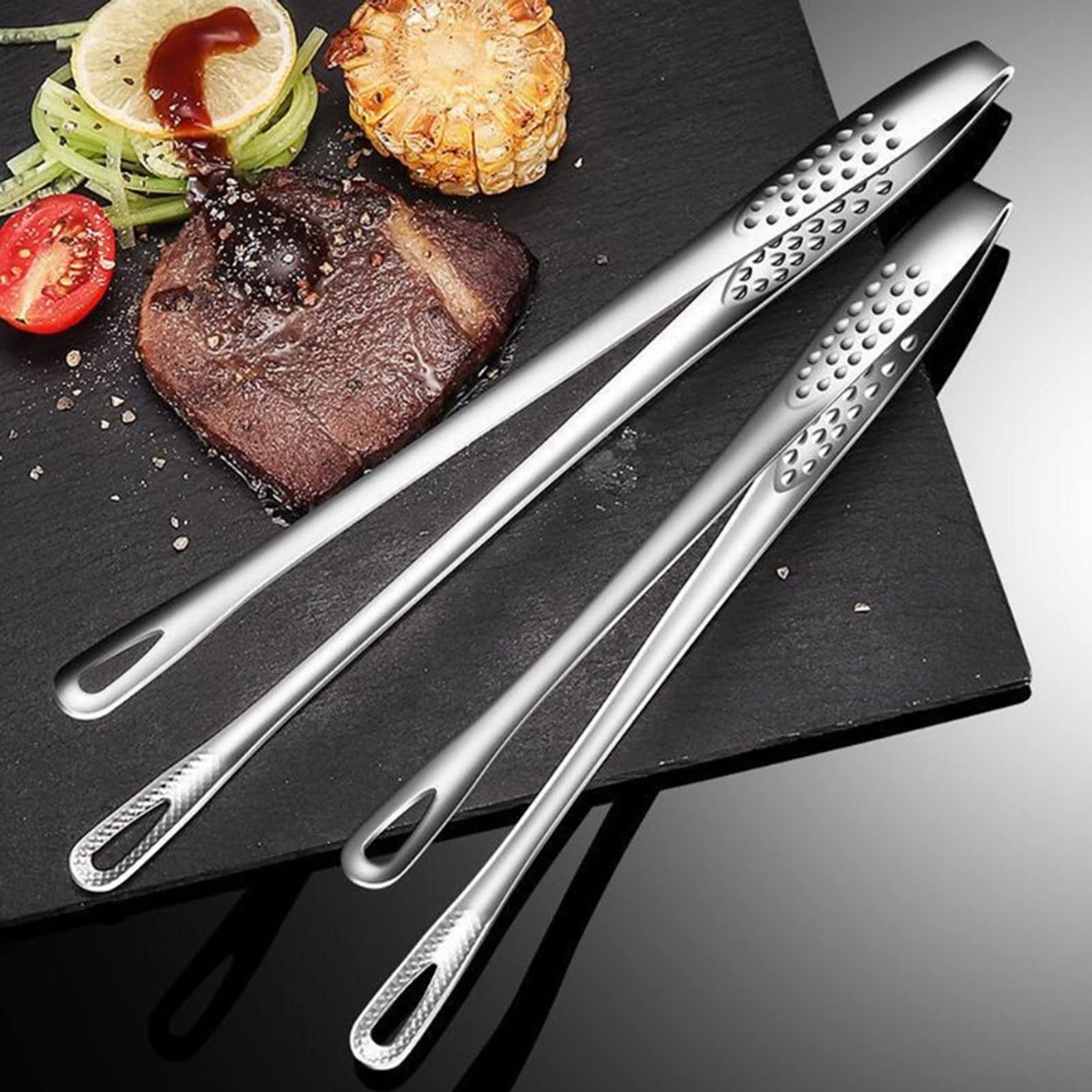 MRKU Pinzas para Bolsas de Alimentos de Acero Inoxidable, Pinzas para Barbacoa, Pinzas Extra largas, Pinzas para Servir Pan, Pinzas para repostería, Pinzas para cocinar fritos.