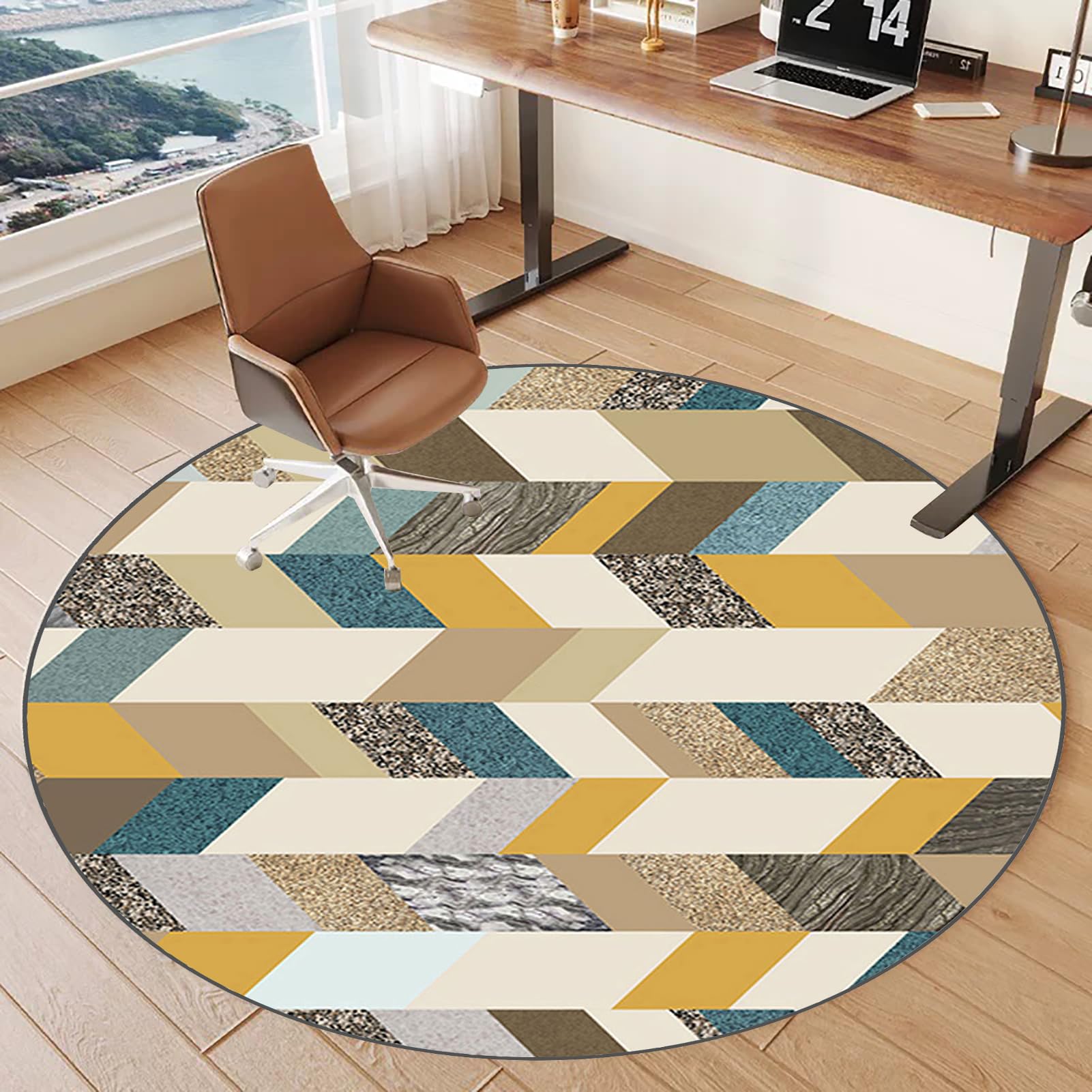 Office Chair Mat for Hardwood Floor, Gaming Chair Mat for carpet floors, Desk Chair Mat, Round Multi-Purpose Floor Protector for Rolling Chair Non Slip Carpet Protection Mat Anti-scratch 100 cm