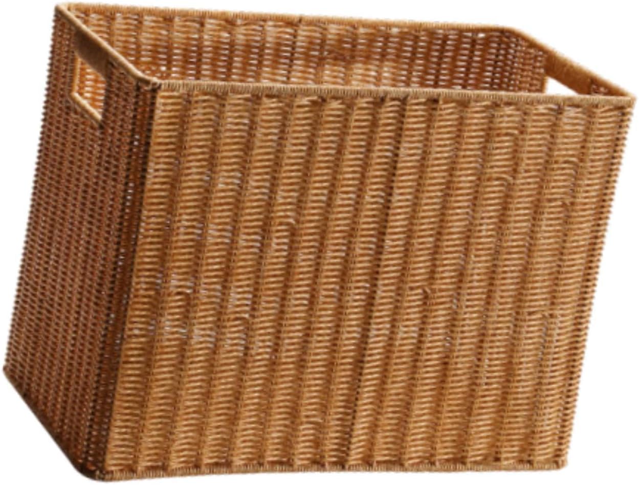 Imitation Rattan Basket Poster Basket Simple Decorative Handwoven Basket Gym Yoga Mat Storage Basket for Living Room, S