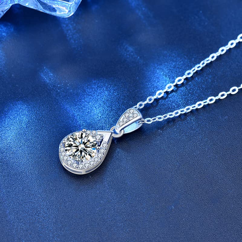 14K Gold over S925 Silver Teardrop 3ct Diamond Pendant Necklace, VVS1 D-Color, Thoughtful Valentine's Day Surprise for Women4