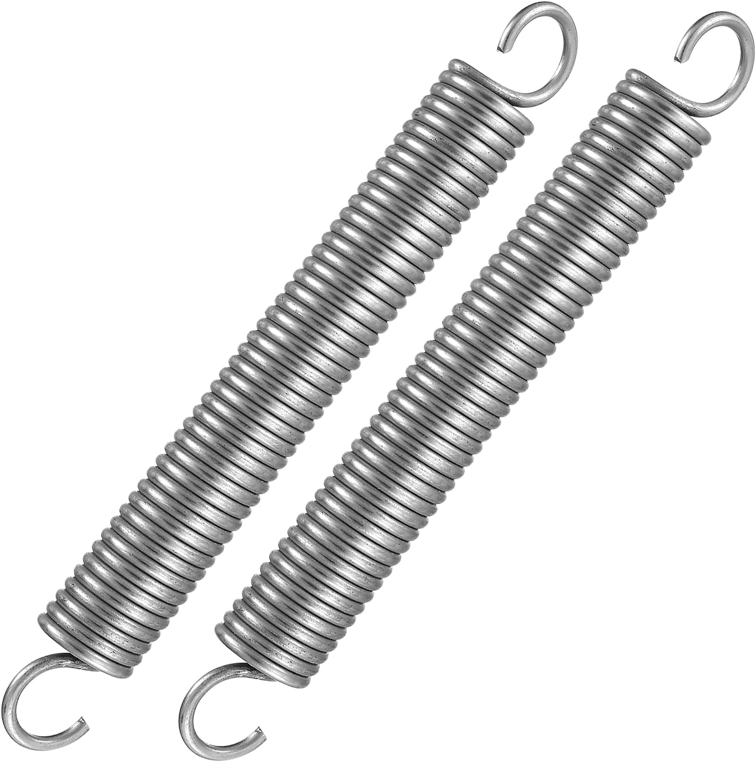 2 Pcs 150mm Extended Compressed Dual Hook Tension Spring, Small Heavy Duty Stainless Steel Spring with Double Hook, Wire Diameter 25mm/OD 18mm