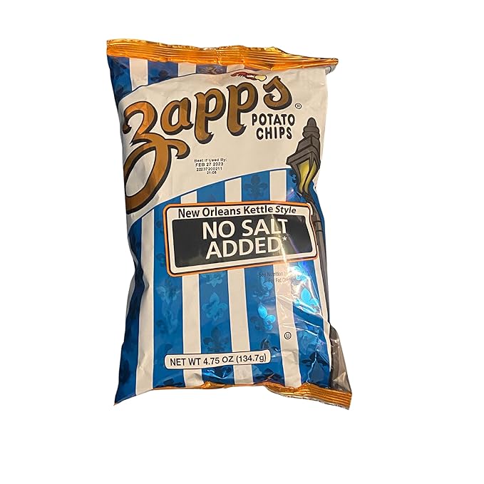 Zapp's No Salt Added Potato Chips, 5 Oz Zapps No Salt Chips