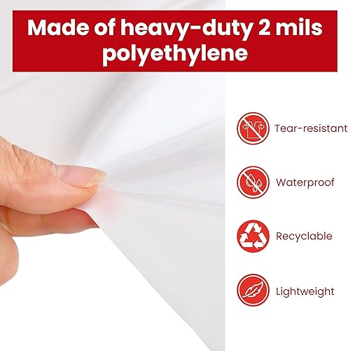 Miniatura 4 de VICMORE - Bolsa de eliminación de árboles de Navidad sin complicaciones, de 9 x 6 pies, color blanco, polietileno para una fácil limpieza, duradera