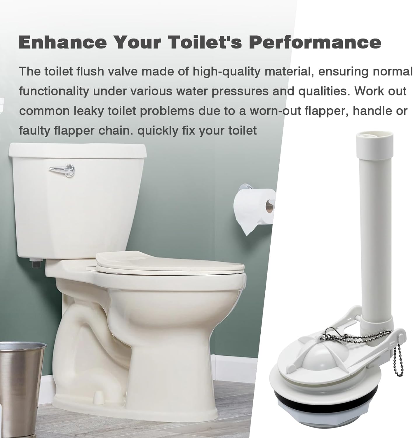 Toilet Flush Valve Kit Compatible with American Standard Champion 4/Titan/Duravit Toilet Parts,Fits for American Standard 4149a/4215a/4260/4266,Includes Flapper/Gasket/Stainless Steel Bolt Kit