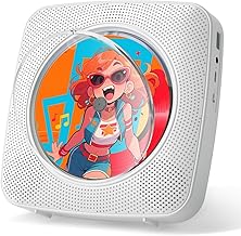 Gueray Portable CD Player Portable Radio CD Players Children's CD Player Discman with 1800 mAh Battery Speaker Removable Dust Cover Remote Control FM Radio USB AUX Function White