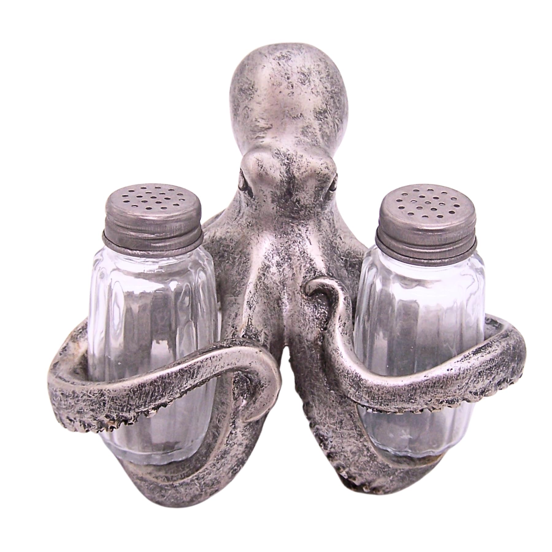 Wowser Octopus Salt and Pepper Set Holder, Nautical Décor, Shakers Included, 6 Inches, 15484