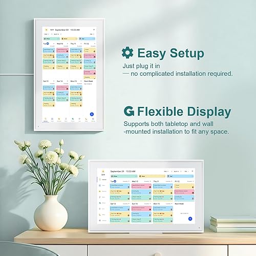 Miniatura 7 de Calendario digital, calendario digital WiFi inteligente de 15.6 pulgadas y tabla de tareas, pantalla táctil IPS 1920 x 1080 HD pantalla para