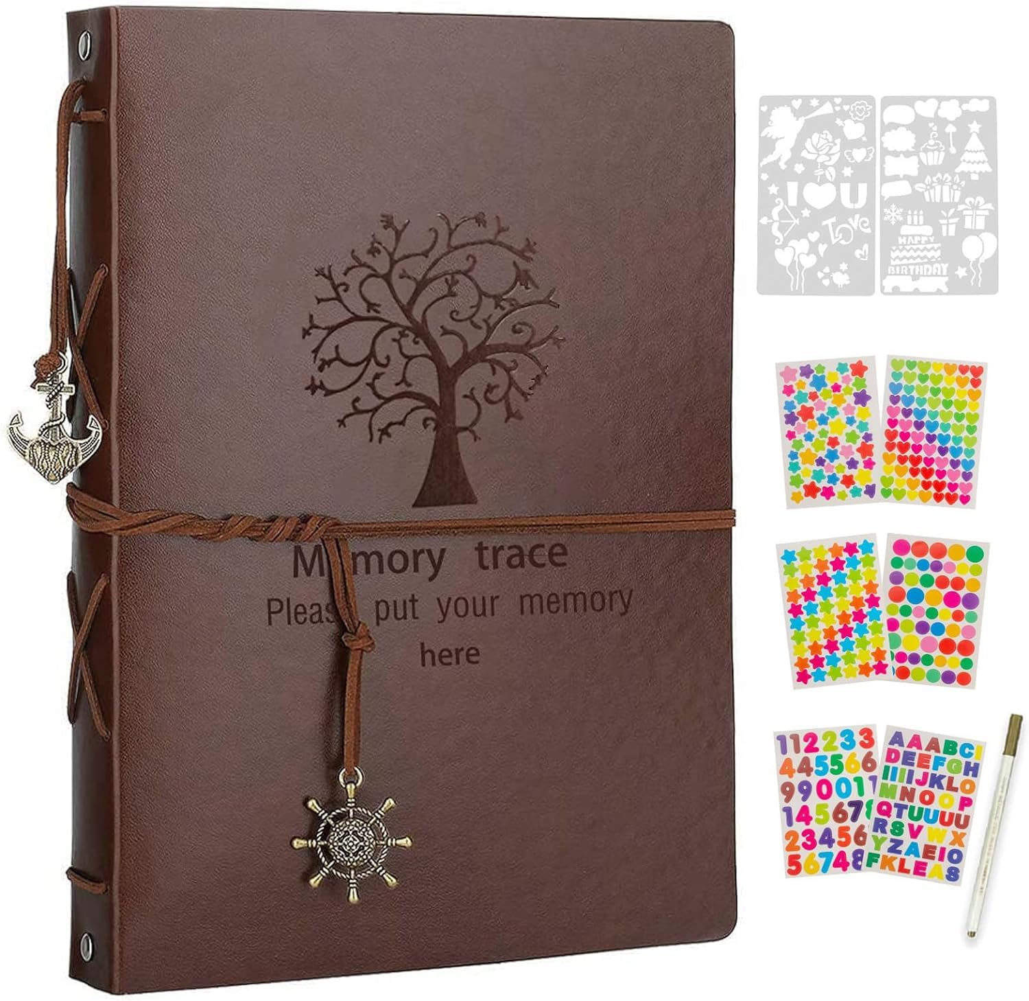 VEESUN Lin Album Photos 28 X 21cm, Traditionnel DIY Scrapbook 60 Pages Noires, Mariage Livre D - 5