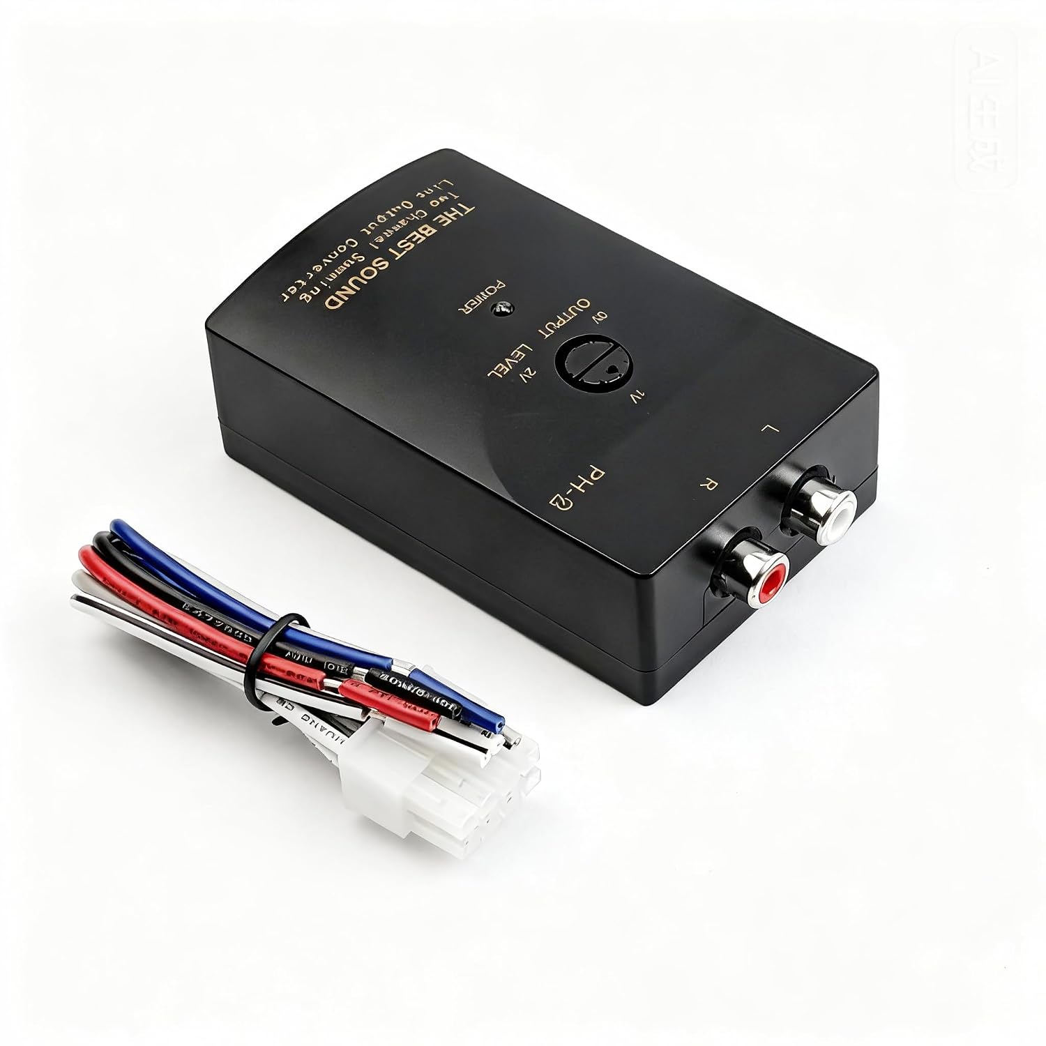 SSGP 2-Channel High to Low RCA Converter Plug & Play Line Output Converter for Adding Amp & Subwoofer Boosts Bass & Clarity Easy Install for Car Audio Systems
