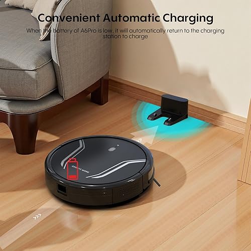 Miniatura 7 de Bagotte Robot aspirador y trapeador, 5000 Pa robot aspirador con aspiradora robótica 3 en 1, aplicación y control remoto, recarga automática,