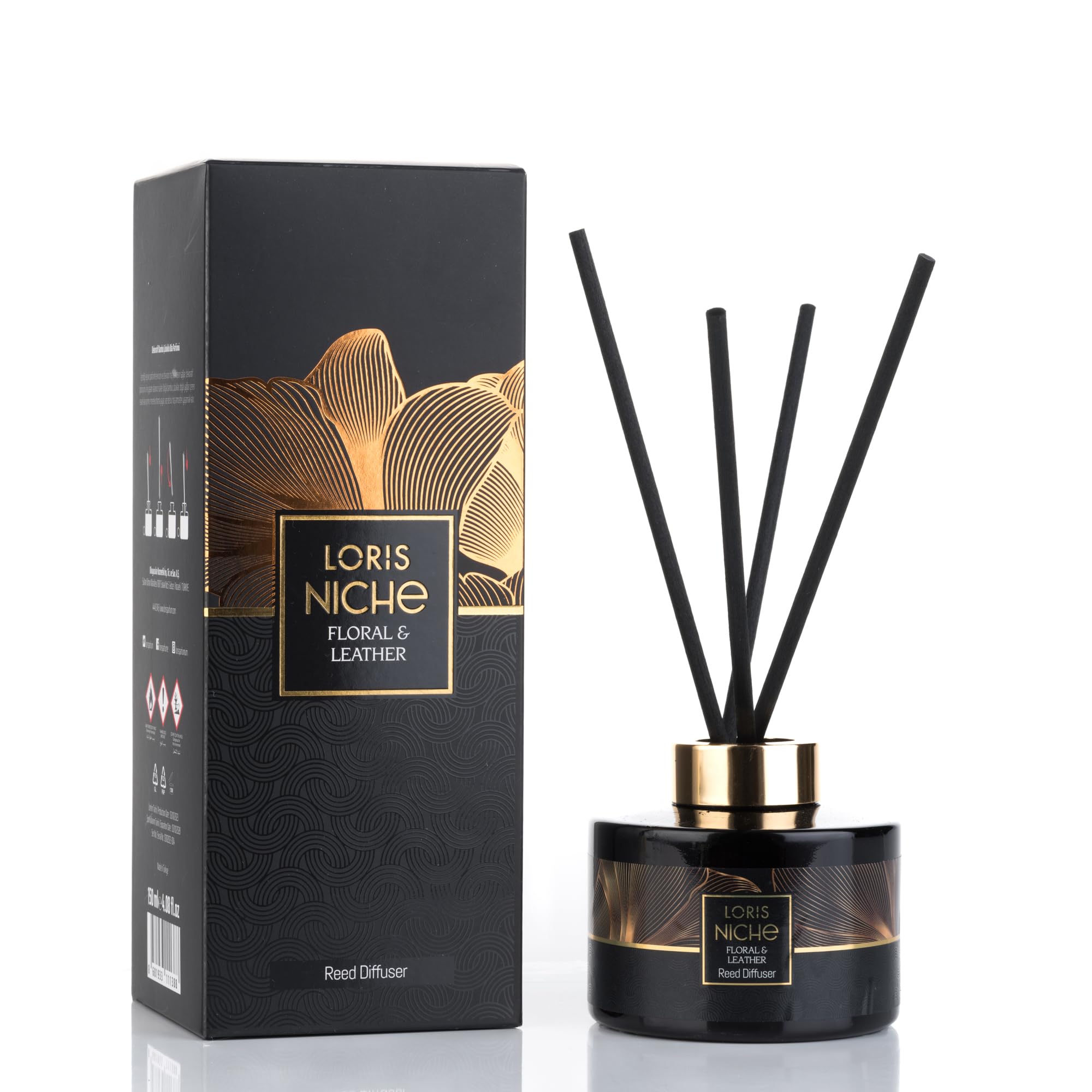 Loris Niche Reed Diffuser, Home Fragrance, Odor Eliminator, 150ml/4.08fl oz (Floral Leather)
