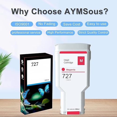 Miniatura 7 de Compatible con HP 727 Magenta 300ML Cartucho de tinta remanufacturado de repuesto para HP 727 para HP 727 para HP 727M para impresoras HP DesignJet
