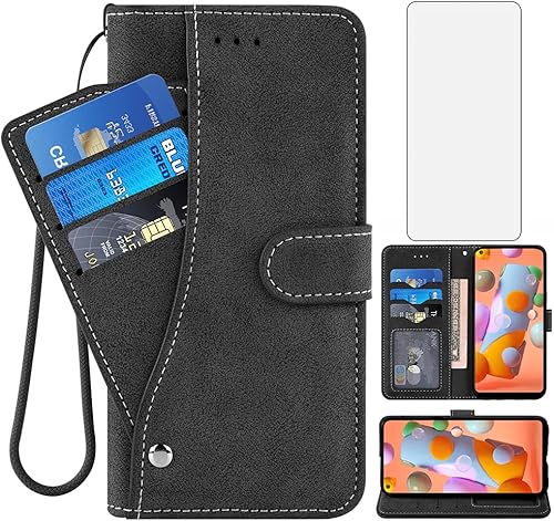 Asuwish Galaxy A11 2020 Funda de piel de lujo con ranura para tarjeta de crédito, soporte para función atril, tapa protectora para Samsung Glaxay A disponible en Yaxa Colombia