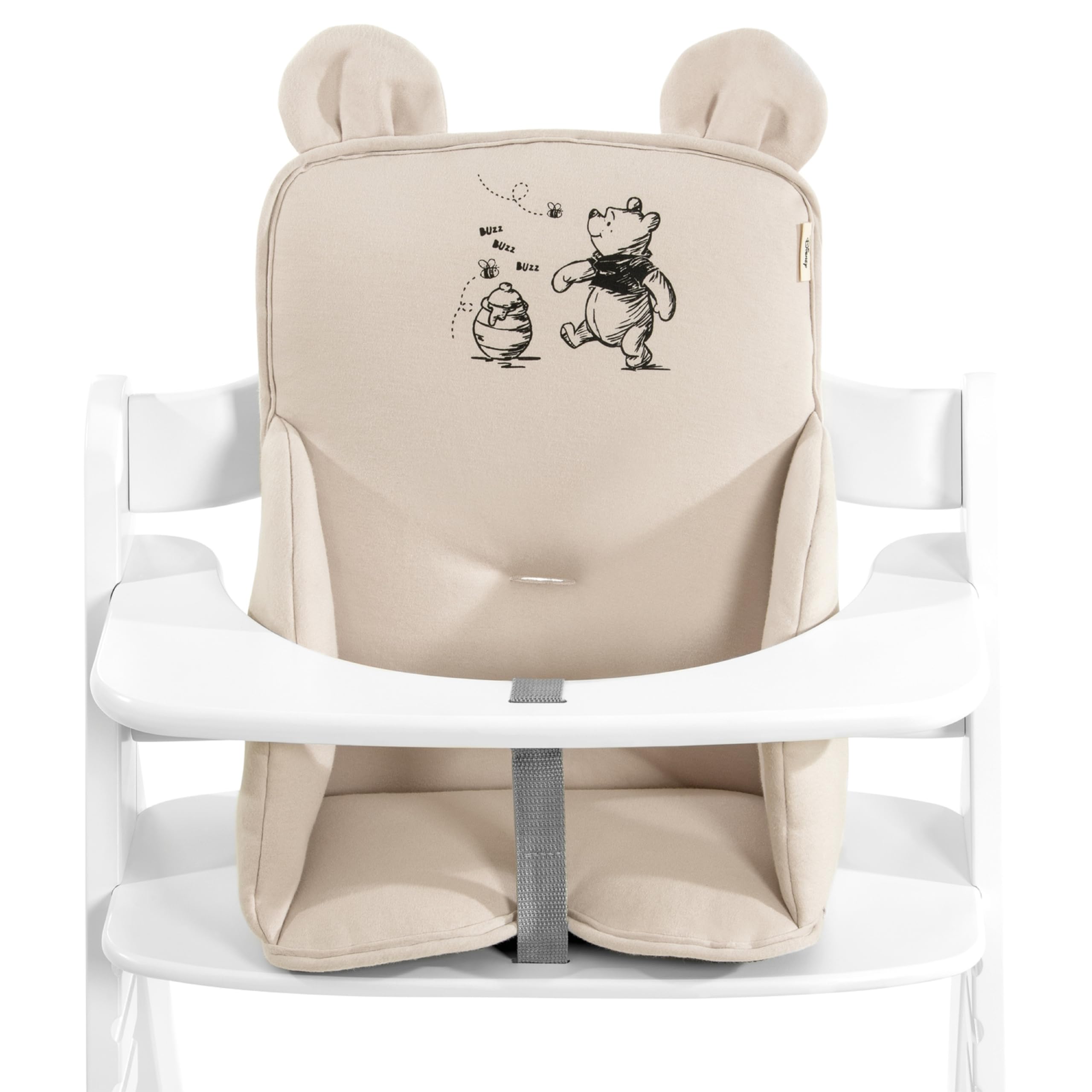 hauck Alpha Cosy, Disney Winnie the Pooh Beige - Hochstuhl Sitzverkleinerer Kissen für Babys ab 6 Monaten - Kompatibel mit Arketa, Beta+, Alpha+ Holzhochstuhl - mit Stabilisierten Seiten - Handwäsche