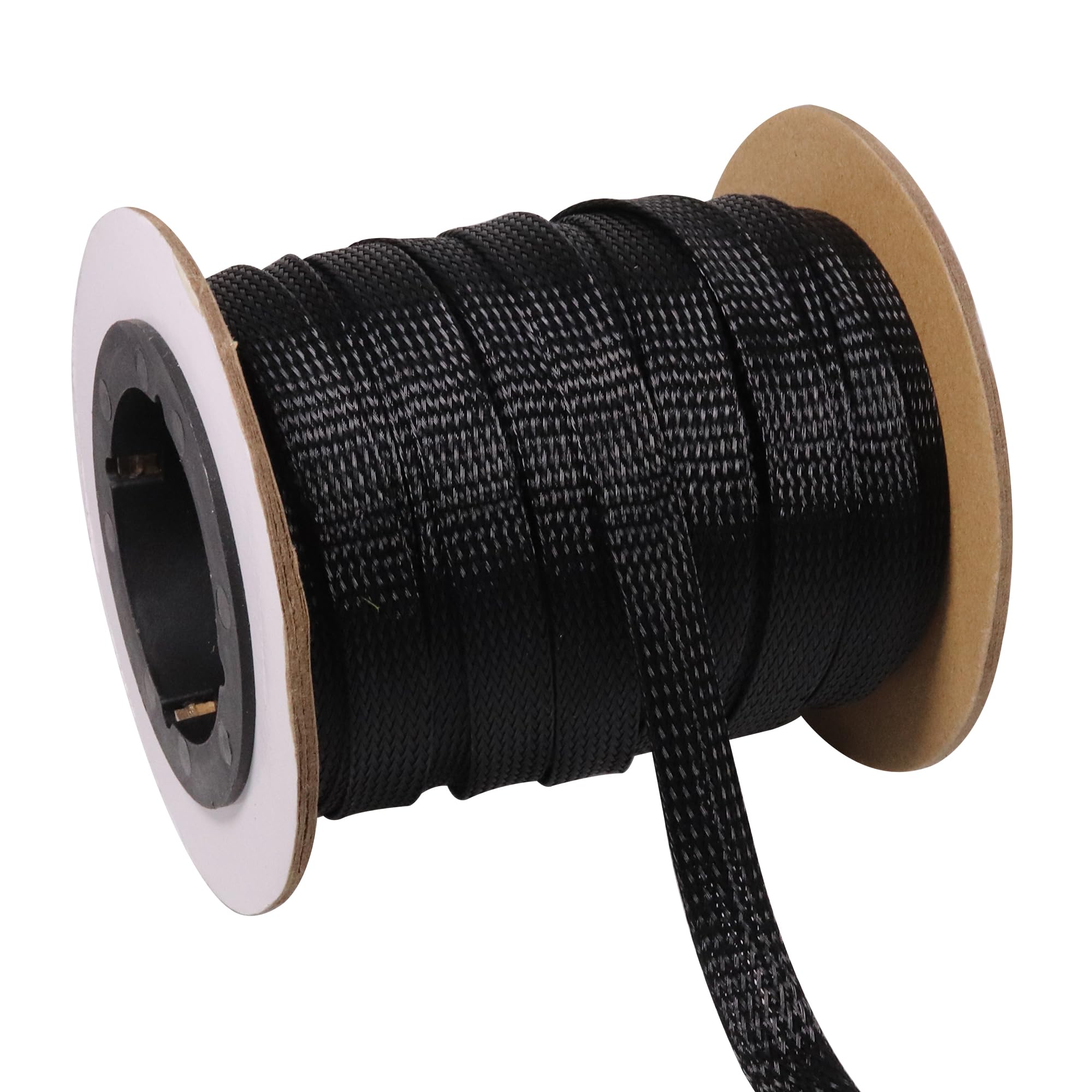 Telar de cable trenzado PET de 1/2 pulgada y 100 pies negro 8