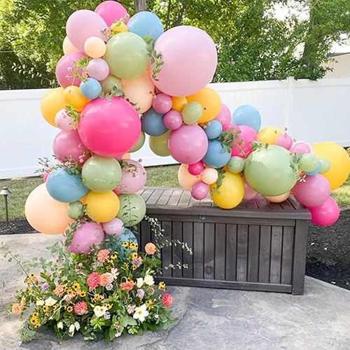 Miniatura 7 de Globos de látex rosa, azul y verde, retro, rubor, rosa, verde salvia, azul polvoriento, marfil, blanco, nude, globos de látex boho, pastel, arco