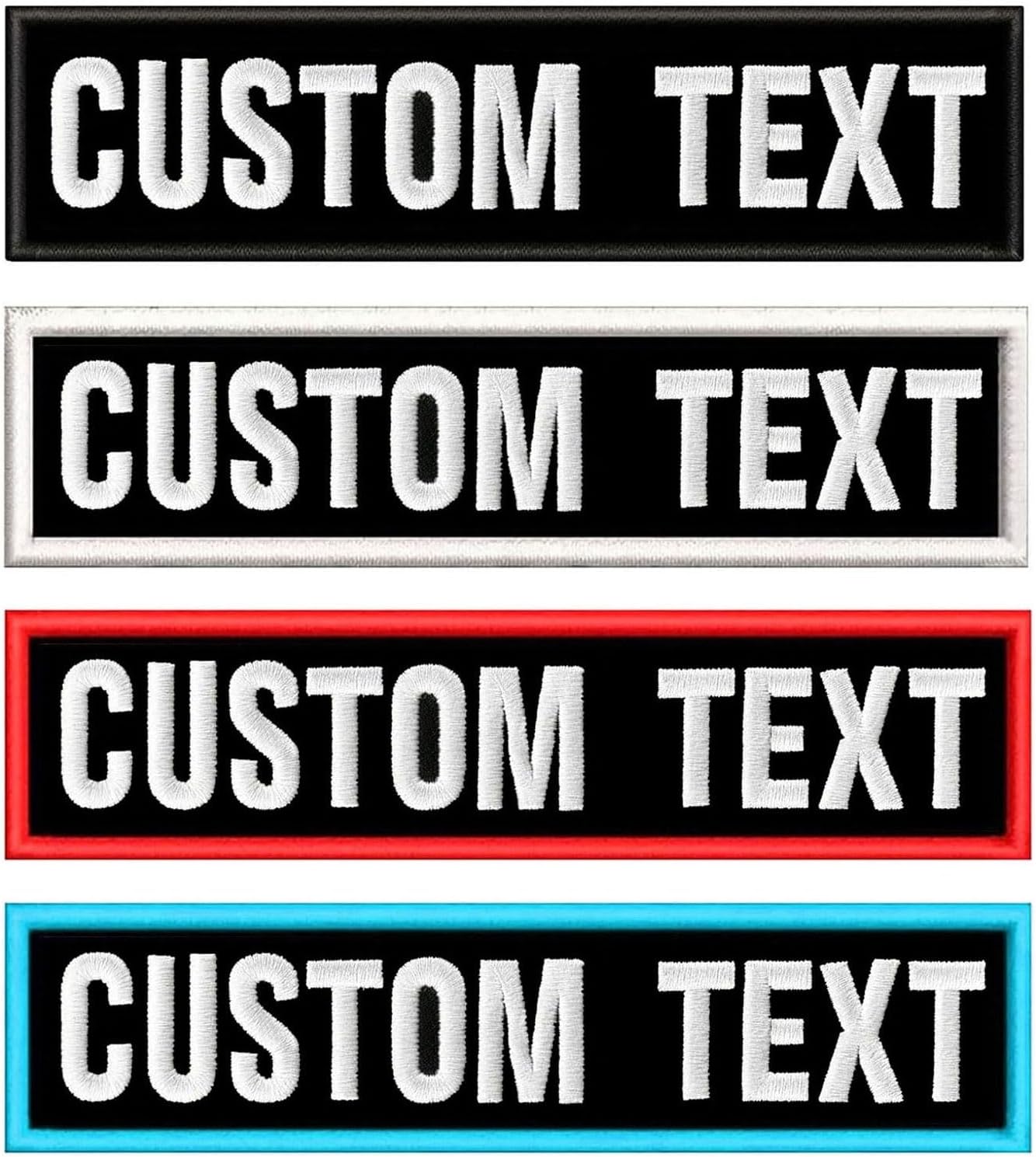 Custom Embroidered Name Patch, 2PCS Personalized Rocker Rider Motorcycle Biker Patches, Hook/Iron-on Name Tag for Vest, Backpack, Work Uniforms, Dog Harness