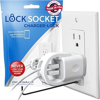 Lock Socket Charger Lock for Ailkin Dual, FiveBox Chargers Anti-Theft & Tug-ProofChild-Safe Charger Lock System A Safety Device to Lock Your Charger to Wall Plate via Security Screw. Made in USA