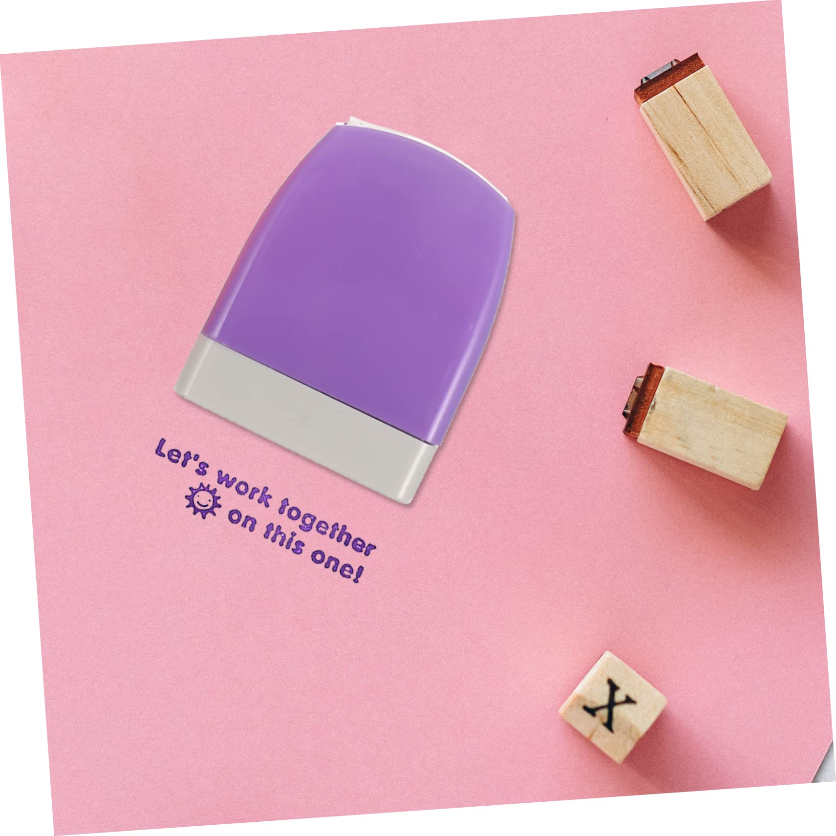 Set di 8 Pezzi di Timbri Piccoli Multi-function Stampers per Insegnanti Portatile in Abs, per Decorazioni Scuola e Commenti Motivazionali in Aula